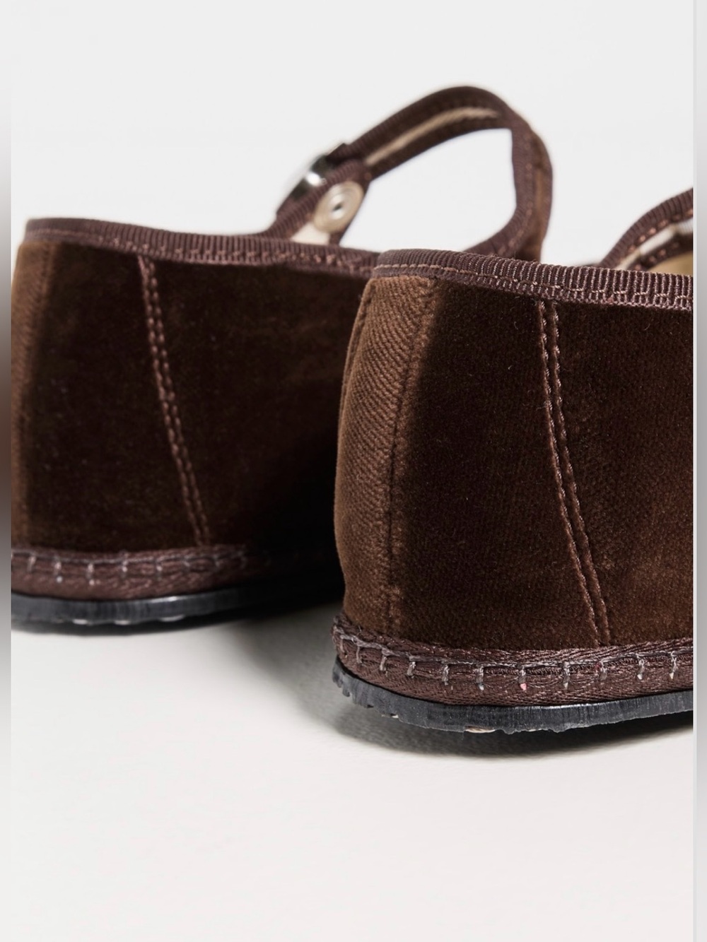 Vibi Venezia brown velvet Mary Jane flats - Picture 5 of 11